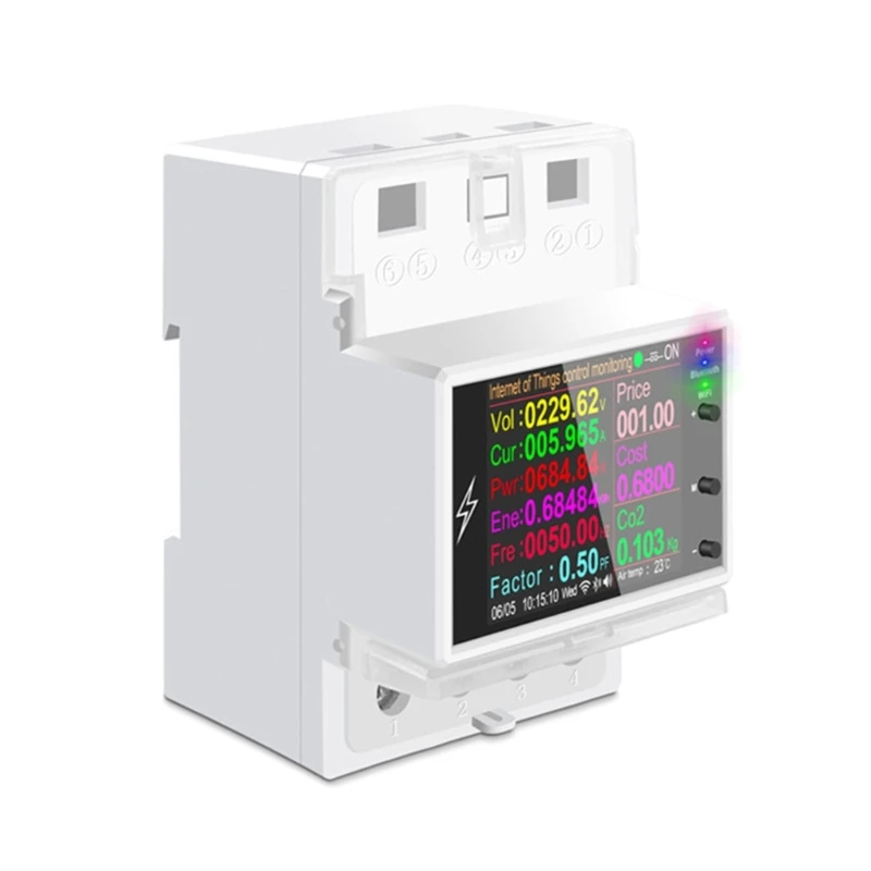 

Energy- Monitor Switch-Breaker AC85V-265V 100A 26.5kW Power Voltage Current Monitor WiFi Remote Control Rail Mounting