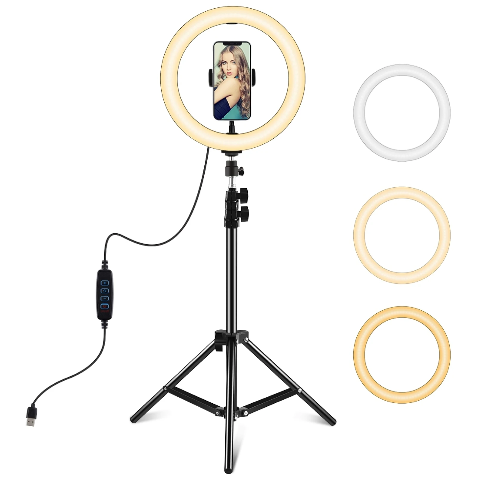PULUZ-Anillo de luz LED de 10,2 pulgadas y 26cm con trípode de 1,1 m, accesorio para selfis, belleza, Vlogging, vídeo, Kits de transmisión en vivo