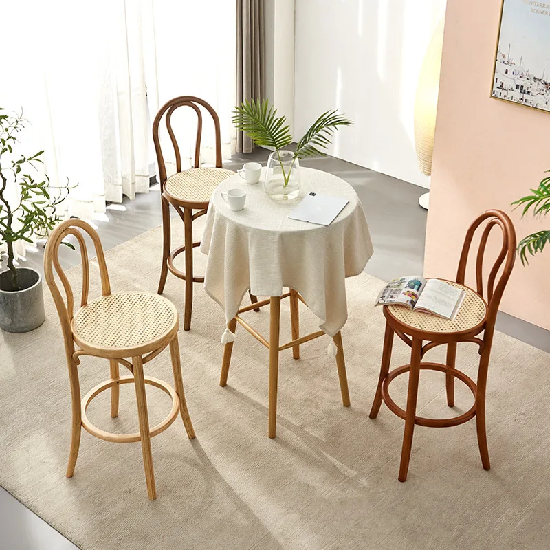 

Дизайнерские барные обеденные стулья, роскошный гостиной в скандинавском стиле из ротанга, обеденные стулья под раковину, деревянная мебель для дома