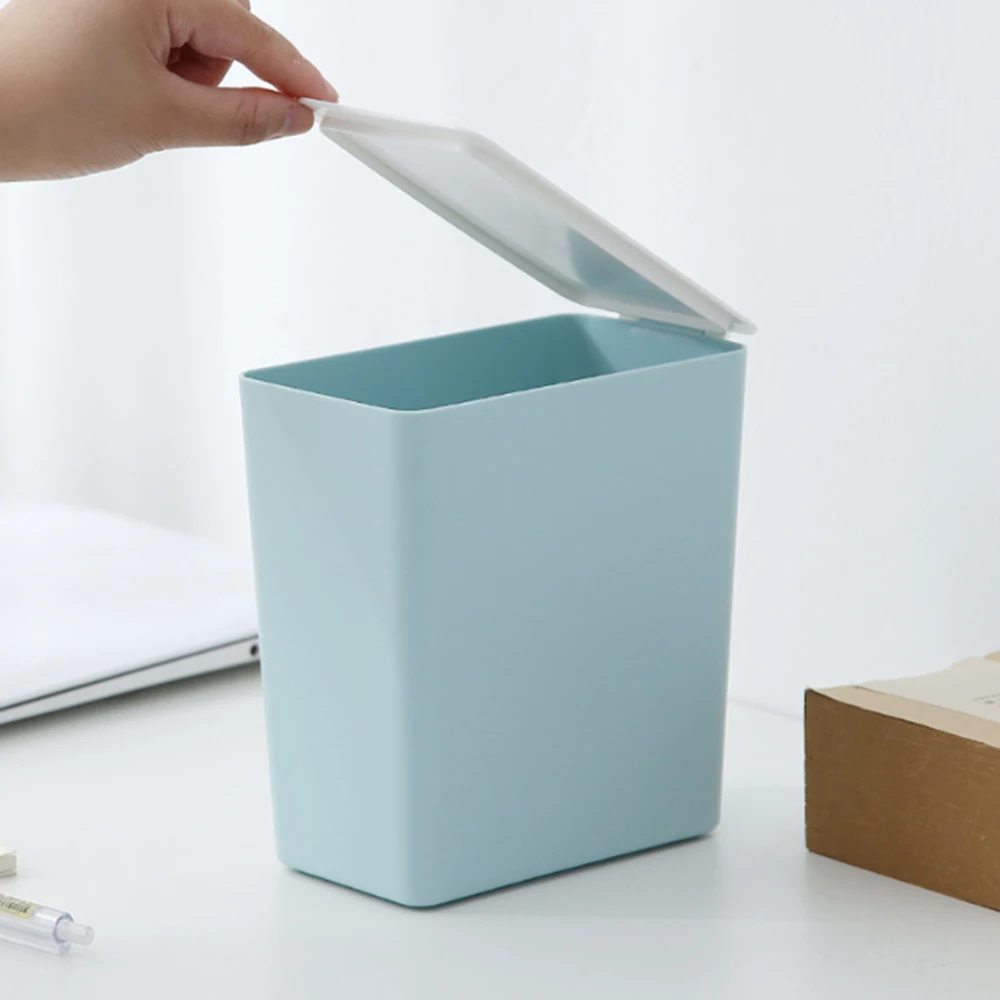 

Mini Solid Color Desktop Waste Bins Dustbin Trash Can Kitchen Storage Bucket Rubbish Holder Bin Storage Organizer Home Decor