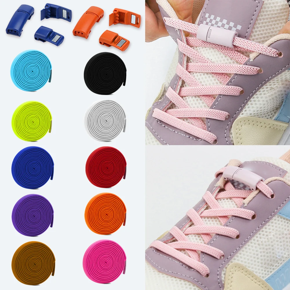 

Шнурки без завязывания эластичные уличные, пряжка для обуви, плоские быстробезопасные для кроссовок, для детей и взрослых, унисекс, для лени...