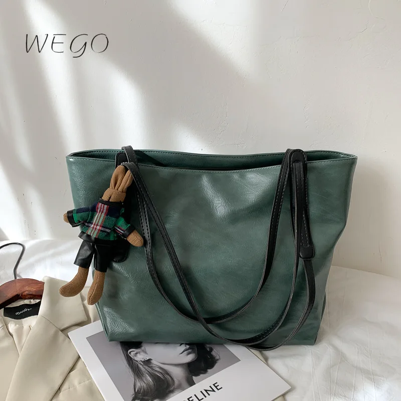 

Soft PU Shoulder Casual Tote Women's New 2021 PU Leather Large Capacity Fashion Shoulder Bag Fashion Tote Bag