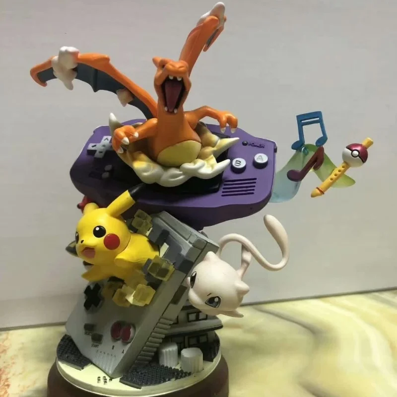 

20cm Anime Pokemon Pikachu Toys Pvc Station Gameboy Pikachu Mew Charizard Action Figure Model Doll Collect Ornament Toy Kid Gift
