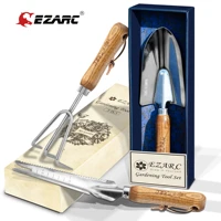 ezarc 3pcs garden tools set heavy duty stainless steel trowel multi use gardening hand tools weeder hand rake gardening gift