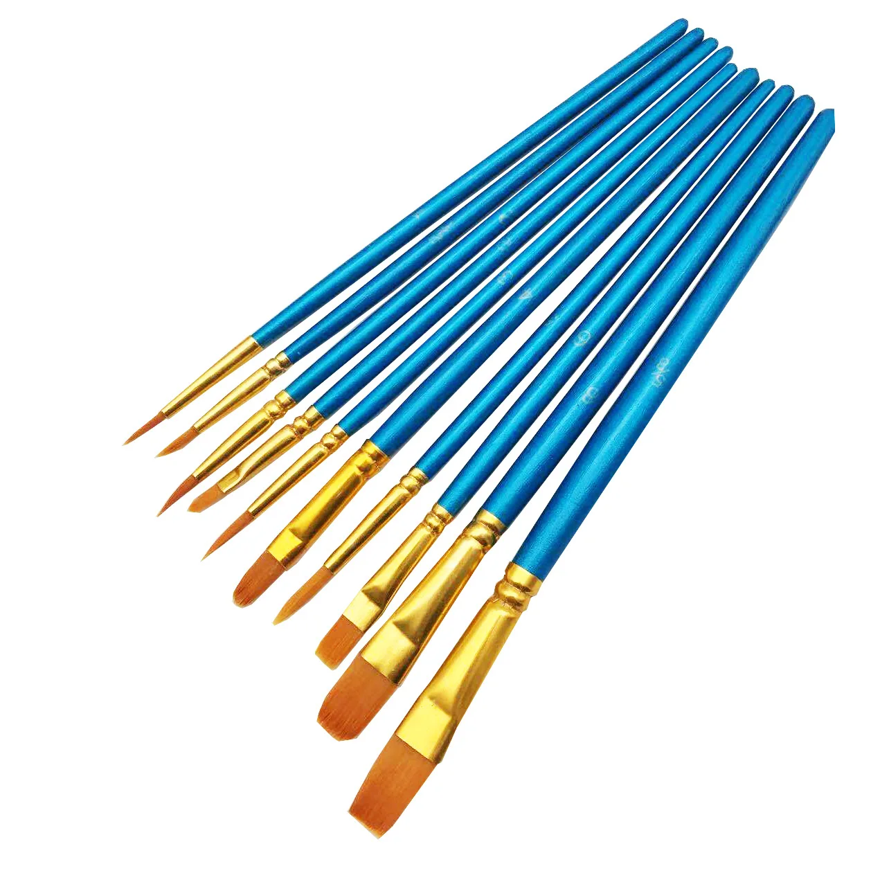 Набор из 10 перламутровых голубых деревянных кистей для акварели набор