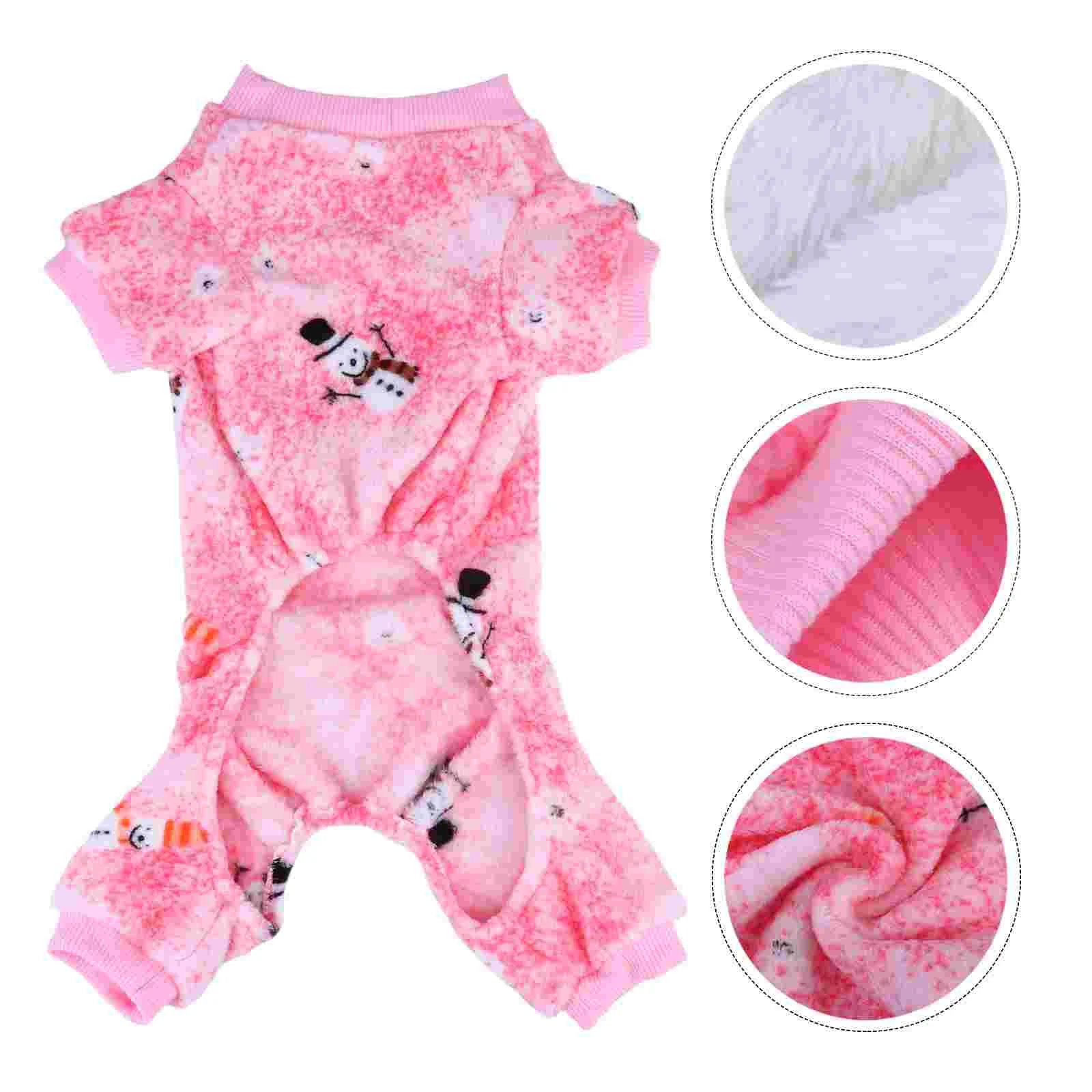 

Christmas Holiday Dog Pajama Clothes Warm Flannel Snowman Puppy Costume