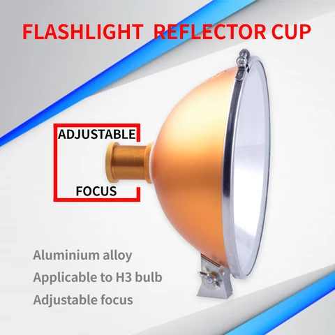 Фонарь с регулируемым фокусом, применим к лампе H3 C-lite, отражатель, водонепроницаемый светодиодный фонарь из алюминиевого сплава