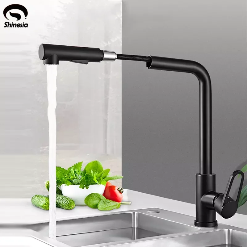 

NEW IN Kitchen Faucets Black/Brushed Nickel Kitchen Mixer Tap Pull Out Kitchen Sink Faucet Hot And Cold Water Tap
