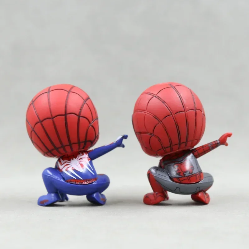 Фото Коллекционные фигурки Marvel Spiderman: милые аниме-персонажи, модели героев Marvel, куклы для детей, настольные мультяшные фигурки, подарок на день рождения №5