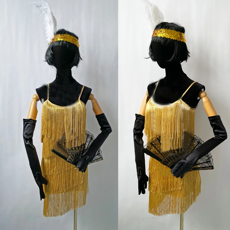 

Gogo костюмы с золотой бахромой платье сексуальная одежда для танца на шесте женский костюм для празднования вечевечерние сценическое шоу пр...