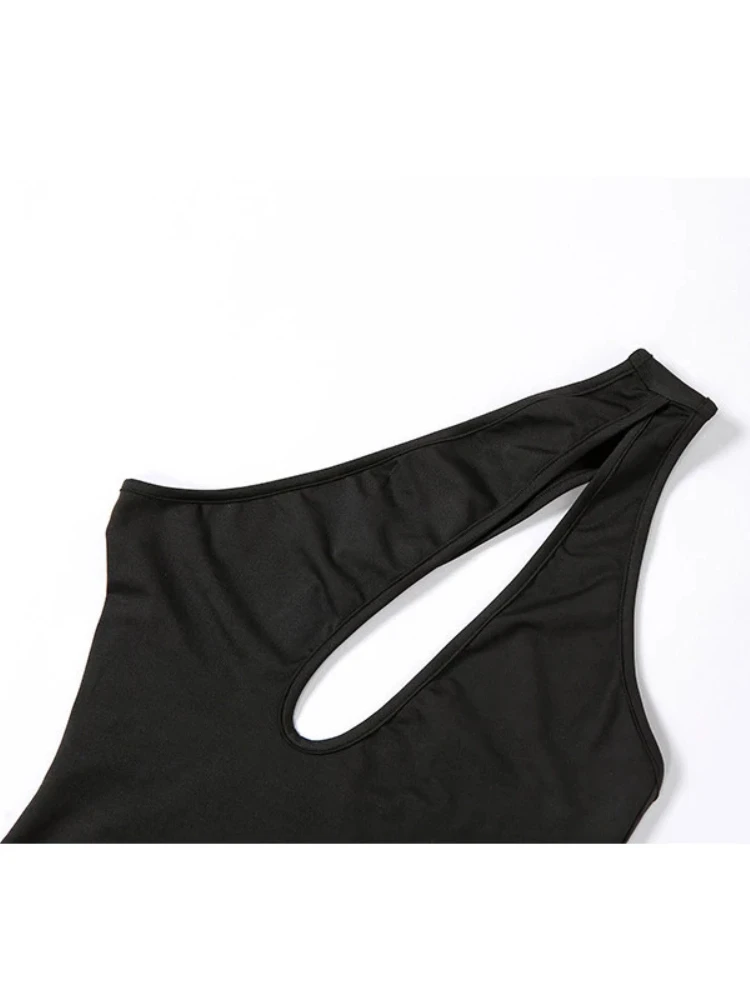 Women 2022 Summer Off Shoulder Hollow Out Black Sexy Bodysuit Cotton White Body Top Sleeveless Backless Bodysuits Size Casual