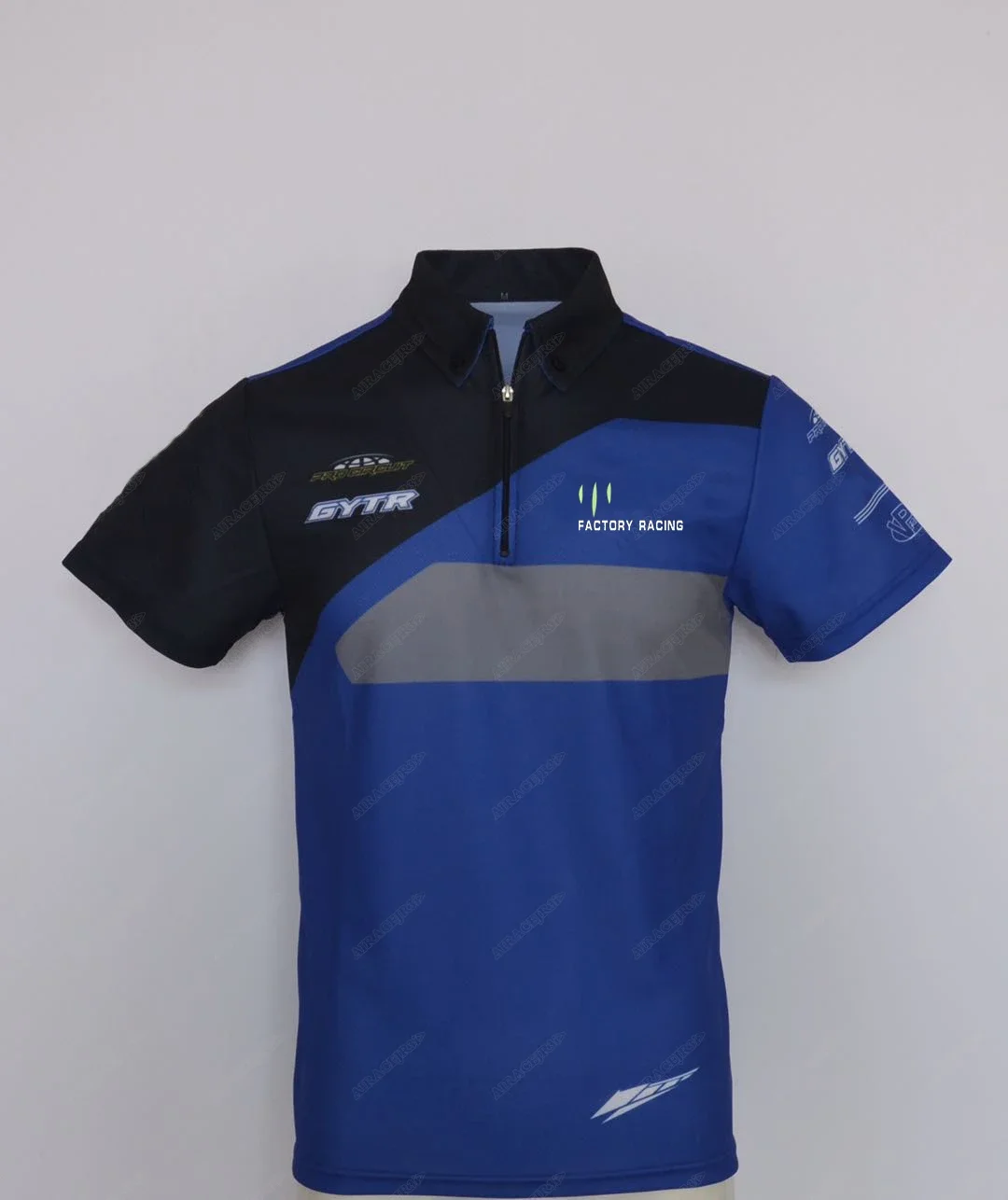 Фото Мужская летняя быстросохнущая рубашка-поло Motos Gp For Yamaha Factory Racing GYTR M1 Superbike Motocross для мотоциклистов, сине-черная. №3