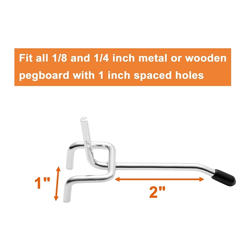 Promotion! Pegboard Hooks Organizer Kit 2-Inch Peg Board Asseccories Shelf For Organizing Various Tools 80 Pack |
