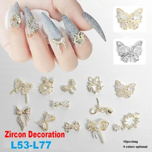 10pcs\bag Nail Art Decorations Letter Logo Metal CRYSTAL Jewelry Luxury Nail Parts DIY DECOR Manicur in India