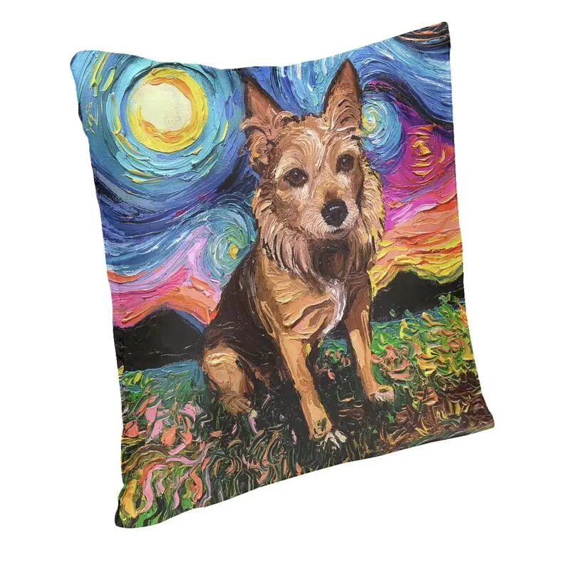 Поп-арт звездная ночь австралийский терьер искусственное животное чехол для