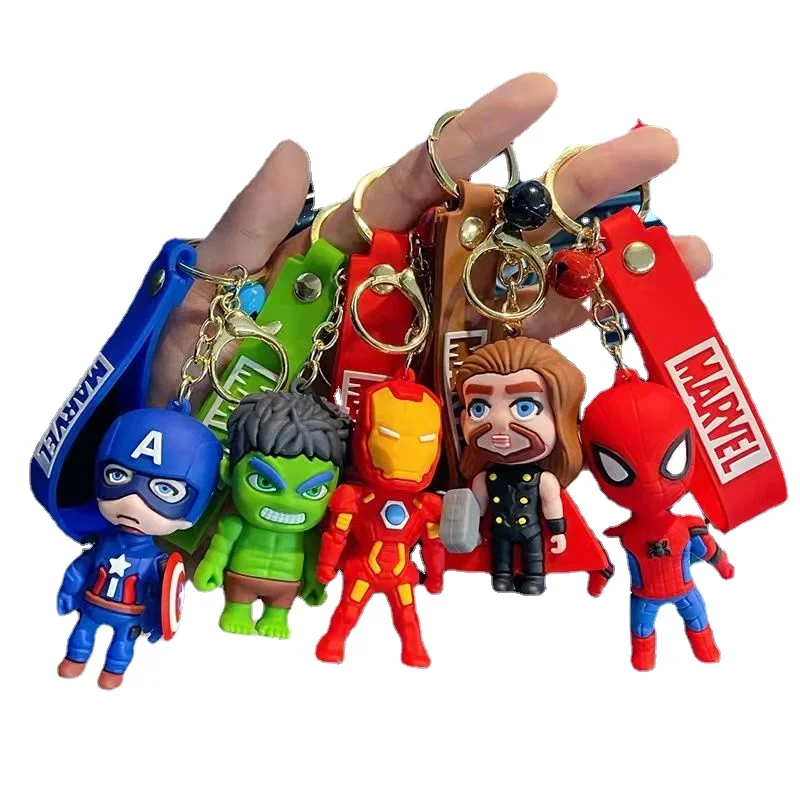 

Marvel Spider-Man Iron Man Captain America Thor Hulk Anime Peripheral Cartoon Keychain Creative Cute Pendant Gift Wholesale New