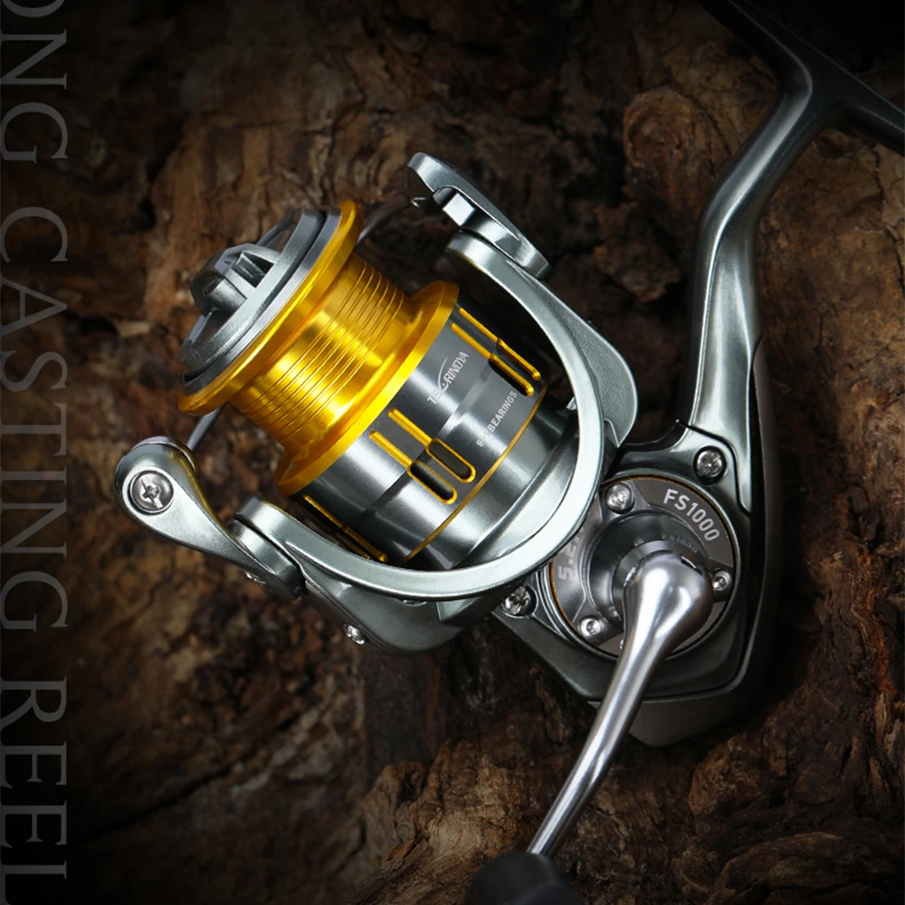 TSURINOYA FS800 FS1000 Спиннинговая катушка из нержавеющей стали мелкая шпуля сверхлегкая