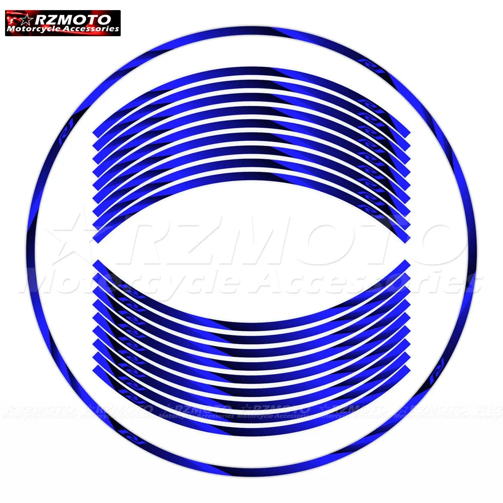 

17-дюймовая мотоциклетная наклейка RZMOTO на переднюю и заднюю ступицу колеса, водонепроницаемые светоотражающие наклейки на обод для YAMAHA R1 YZF R1