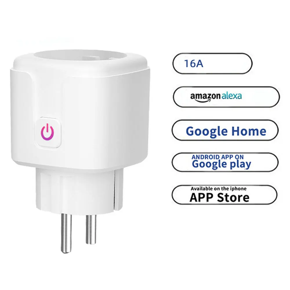 

Wifi Graffiti 16A Smart Socket EU Standard Plug With Power Metering Tuya Smart Life APP Alexa Google Home Electrical Sockets