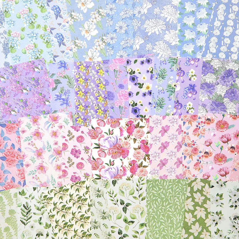 

100pcs/lot Memo Pads Material Paper Plant Message DIY Scrapbooking Cards Junk Journal Retro Background Decoration Paper