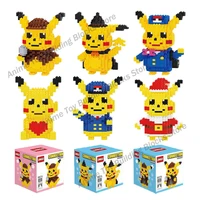 8 models new pokemon building blocks bricks assembly pikachu anime mini action figures heads toys kids christmas birthday gifts