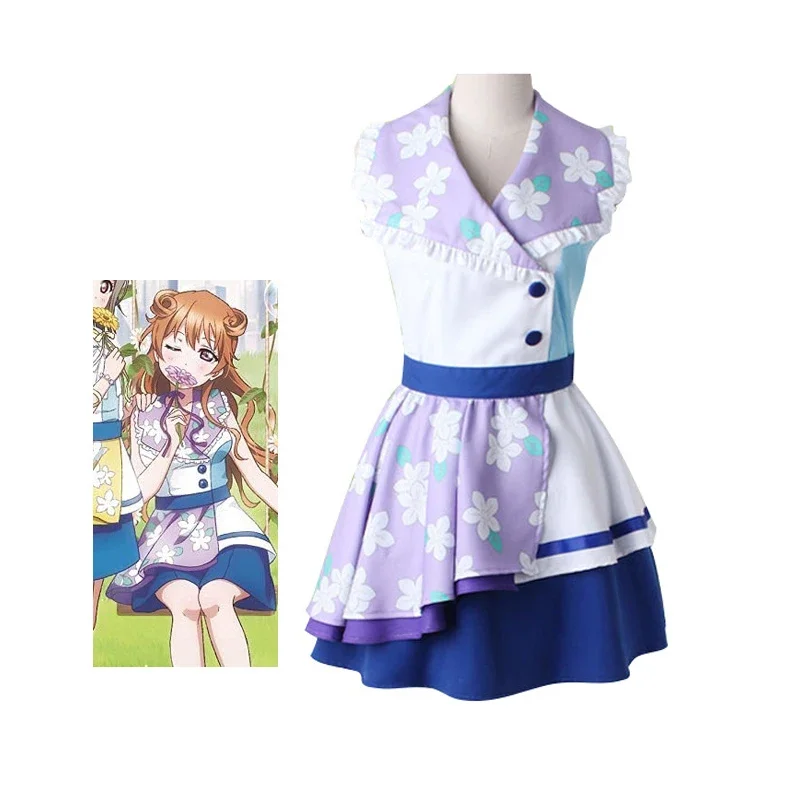Костюм для косплея Love live накасу кауми Цветочное платье Tennouji Rina аниме одежда