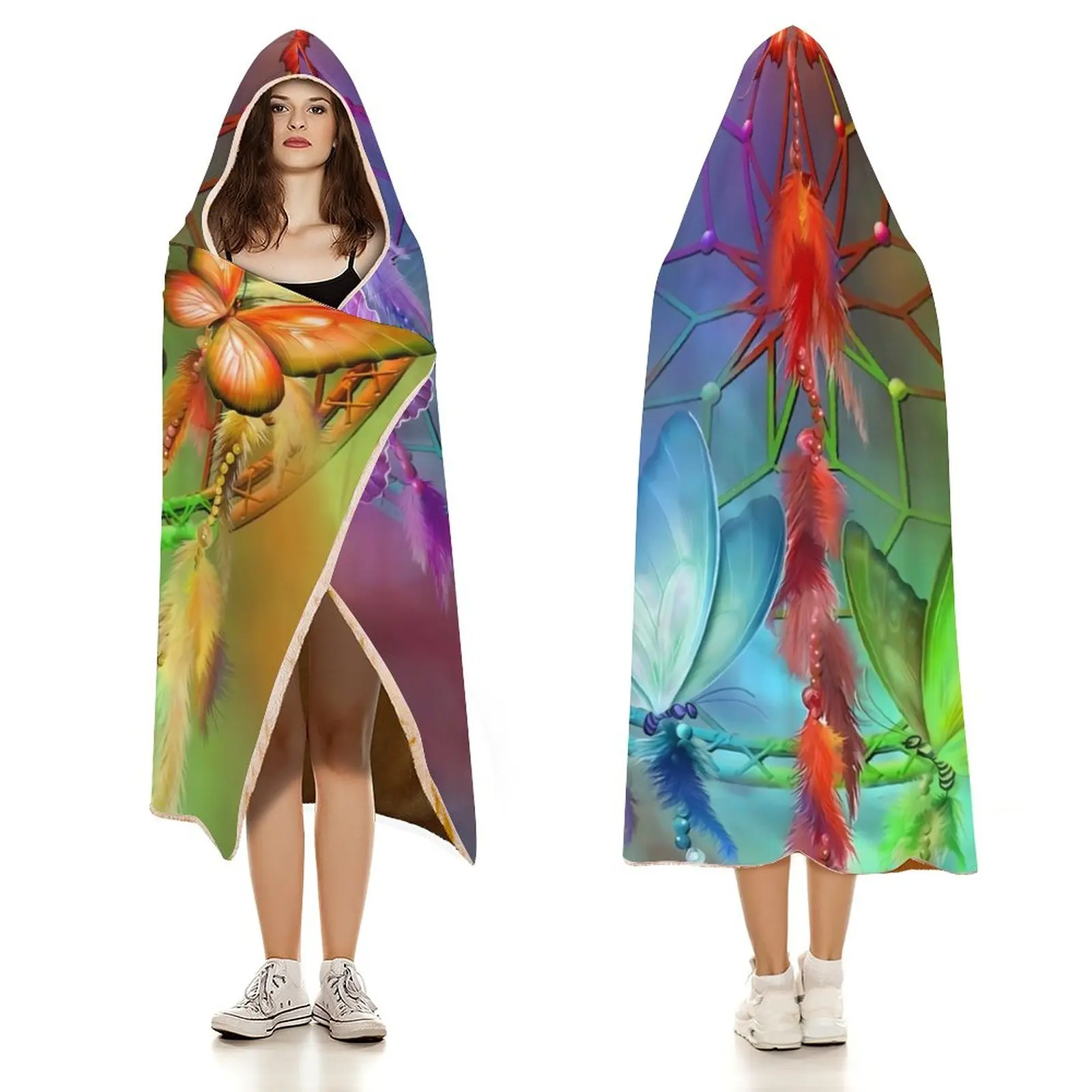 

Dream Catcher Blanket Rainbow Dreams Soft Fashion Hoodie Bedspread Beautiful Fleece Couch Blanket