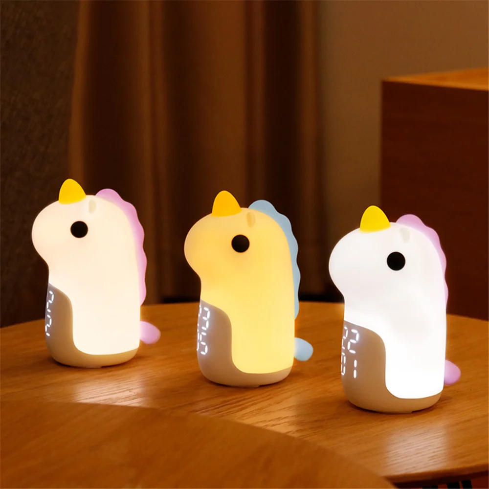 

Kids Alarm Clock Led Digital Cute Cartoon Recharging Mini Night light LED Digital Alarm Clock Chridren Gift