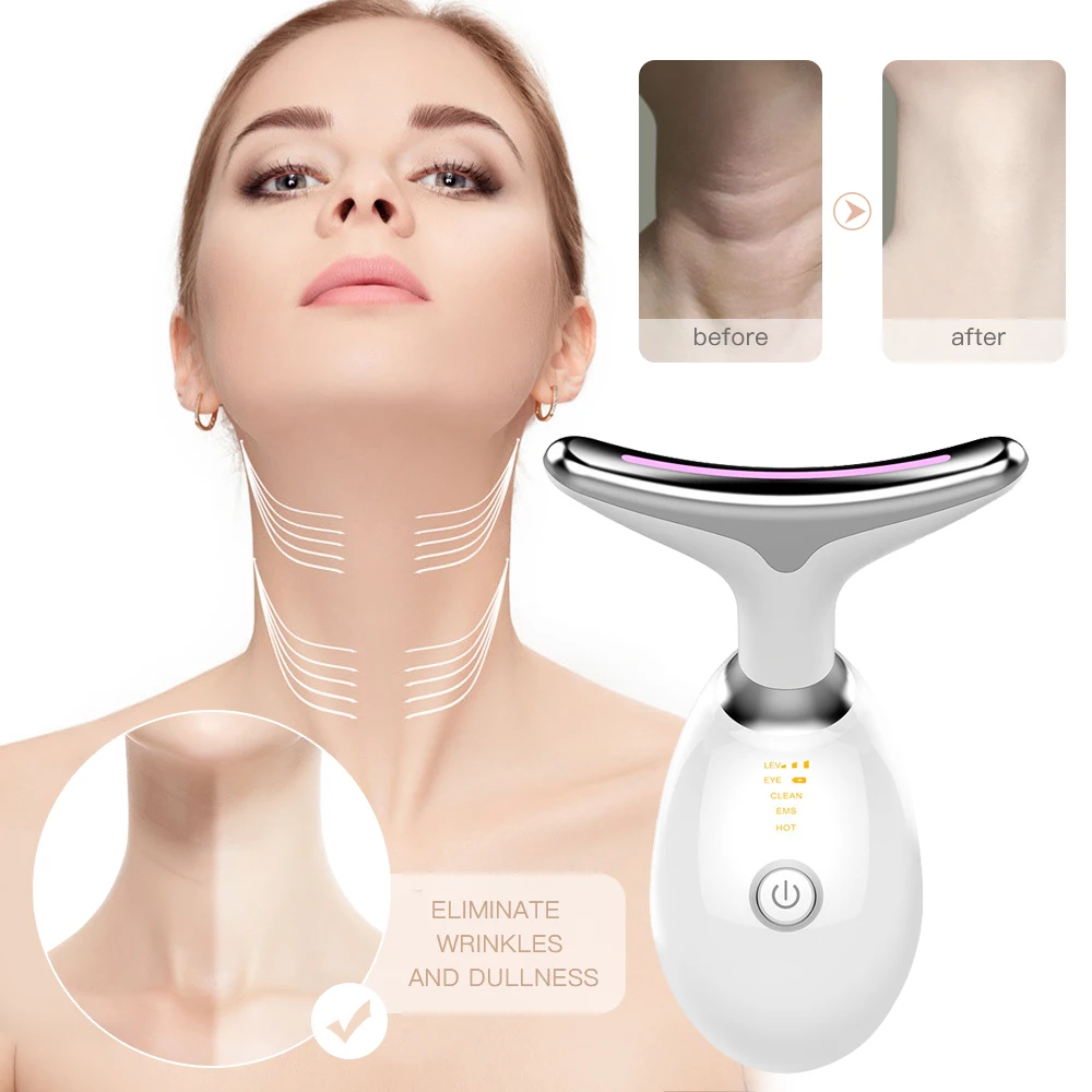 

EMS Microcurrent Face Neck Beauty Device LED Photon Firming Rejuvenation Anti Wrinkle Thin Double Chin Skin Care neck massage