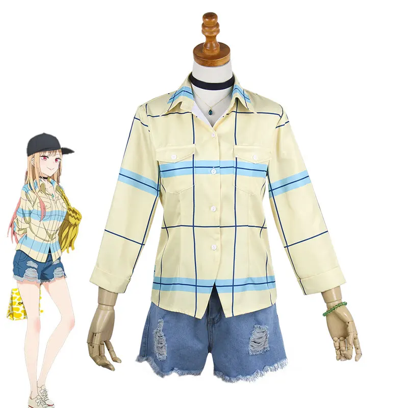 

Anime Kitagawa Marin Cosplay Costume Blouse Denim Shorts Outfits Halloween Carnival Role-playing Costume