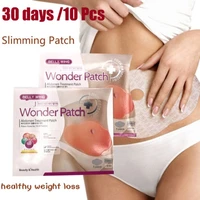 10pcs mymi wonder patch quick slimming patch belly slim patch abdomen lose weight slimming fat burning navel stick massage tool