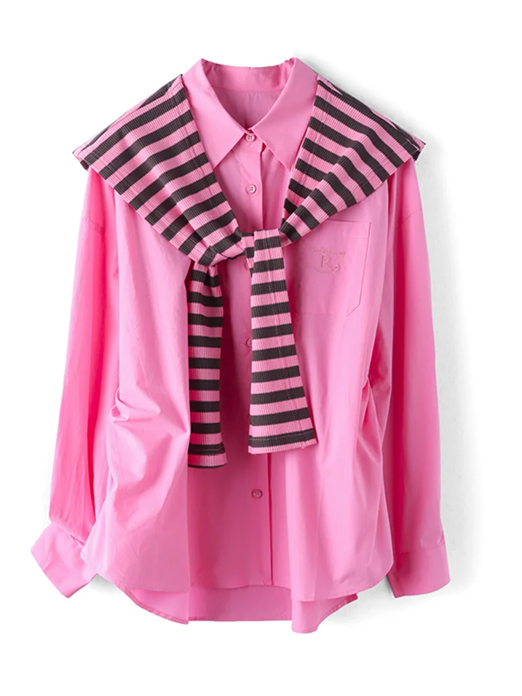 [Скидка 50%] Gold Series Counter 439 хлопковые свободные рубашки со съемной шалью Huaxi 24