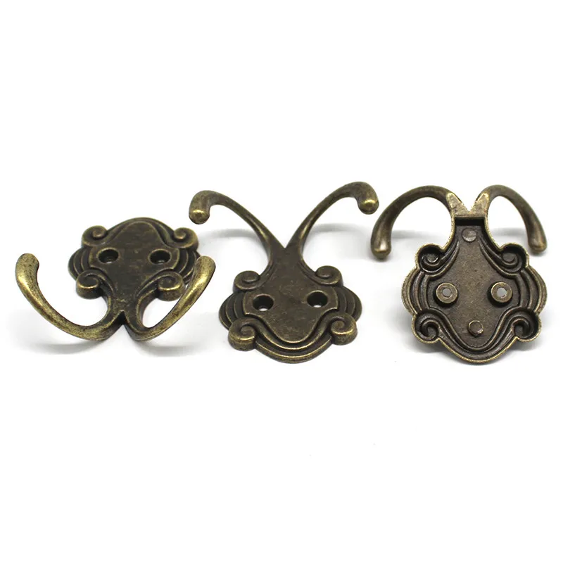 

Zinc Alloy Hanger Antique Bronze Retro Double Prongs Clothes Coat Robe Purse Bag Hat Hook 23mm*53mm*55mm 5Pcs