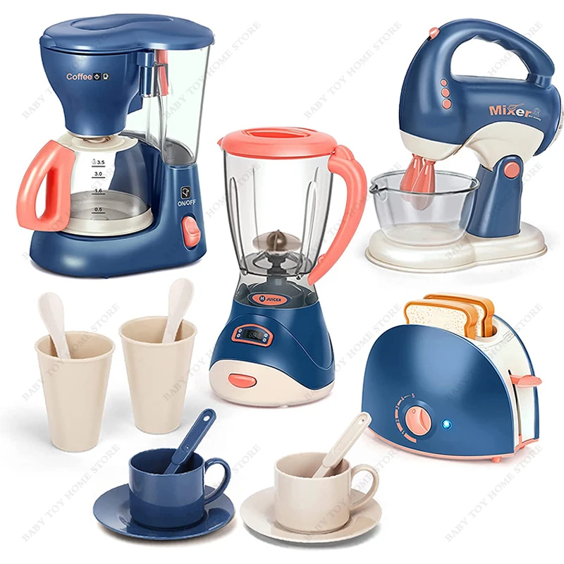 Realistic Kitchen Appliances Play Set Coffee Maker Blender M