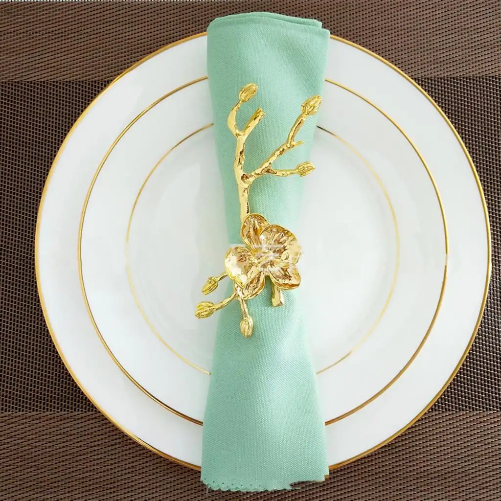 

Высококлассные кольца для салфеток, креативное кольцо для салфеток в форме сливы, свадебная Пряжка для салфеток, кольцо для бумажного полот...