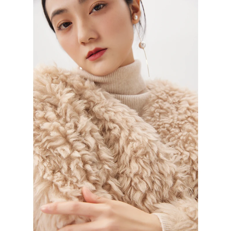 Thick Wool  Coats  High Street  Winter  Covered Button  Casacos Femininos Inverno 2022  Wide-waisted  V-Neck  Winter Coat Women