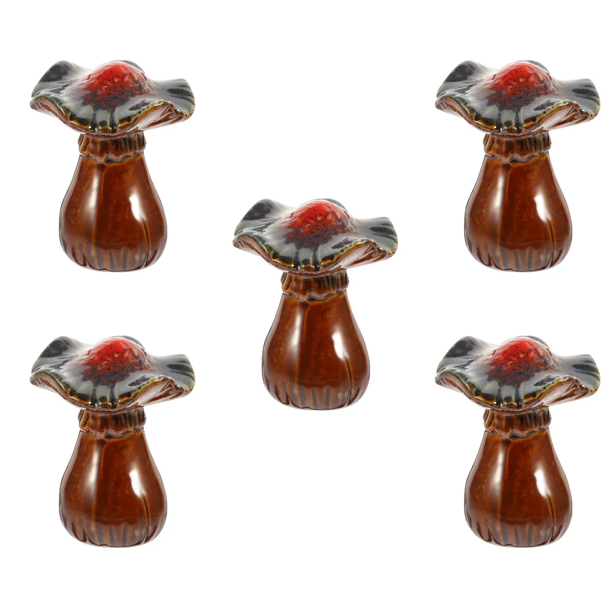 

5x Ceramic Mushroom Flowerpot Mushroom Statue Ceramic Mushroom Figurine Mushroom Decor Mushroom Figurine