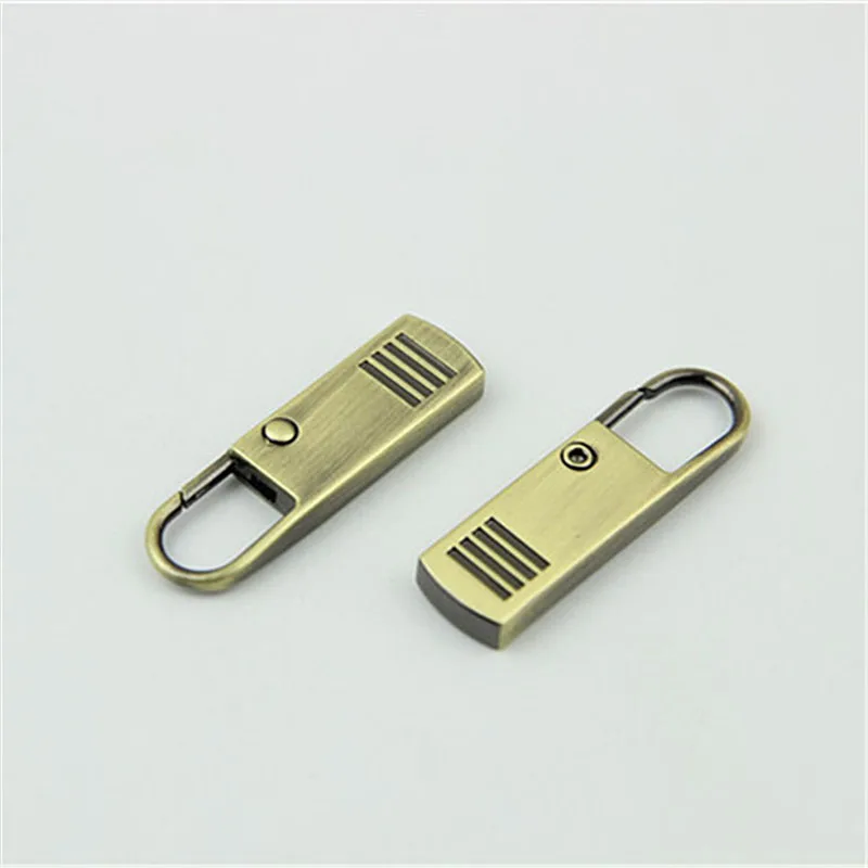 30Pcs 11X38mm 5/8/10# Zipper Puller Spring Snap Buckle Removable Zip Slider Head for Metal Nylon Resin Zips Pendant Repair Tools