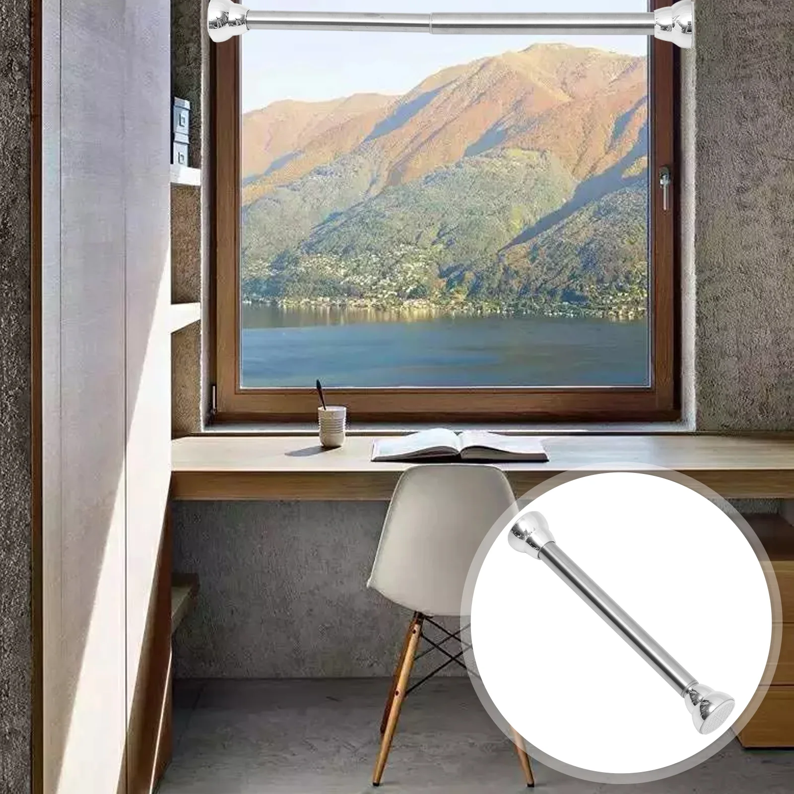 Карниз для ванной комнаты металлическая выдвижная вешалка одежды душ из