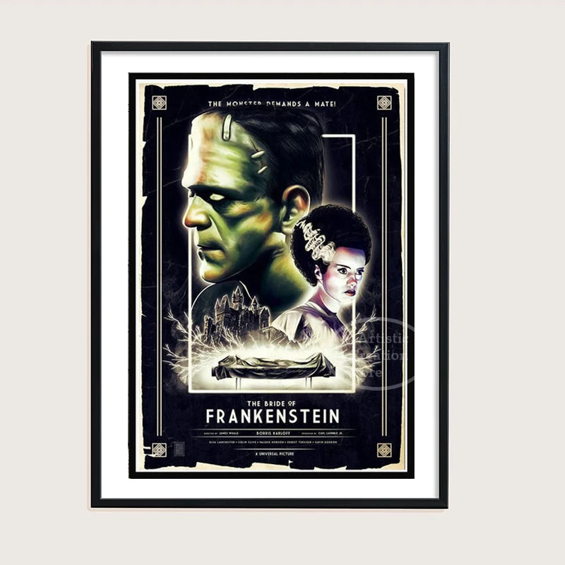 Винтажный постер фильма Франкенштейн универсальные монстры ужасная пленка