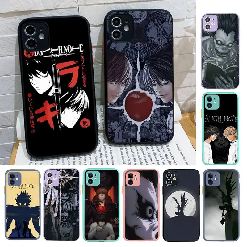 

Anime Death Note Phone Case for iPhone X XR XS 7 8 Plus 11 12 13 pro MAX 13mini Translucent Matte Case