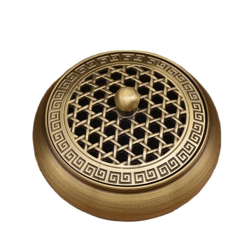 

Bronze Color Incense Burner Holder Box Base Home Temple Use Decoration For Incense Coils Tower Cones Delicate