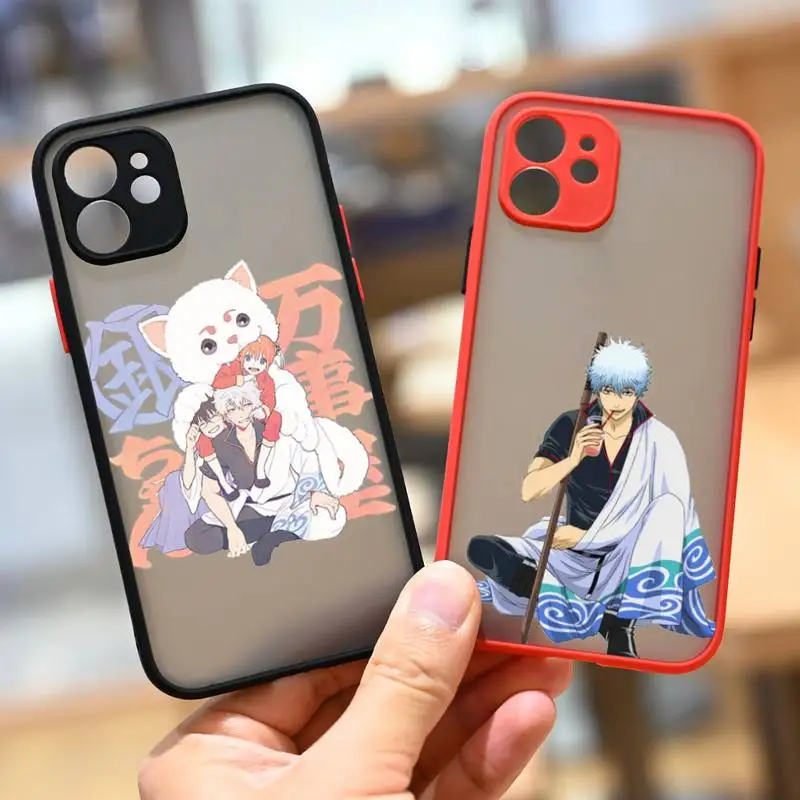 

GINTAMA Phone Case For iPhone 13 12 11 Mini Pro XR XS Max 7 8 Plus X Matte transparent Back Cover