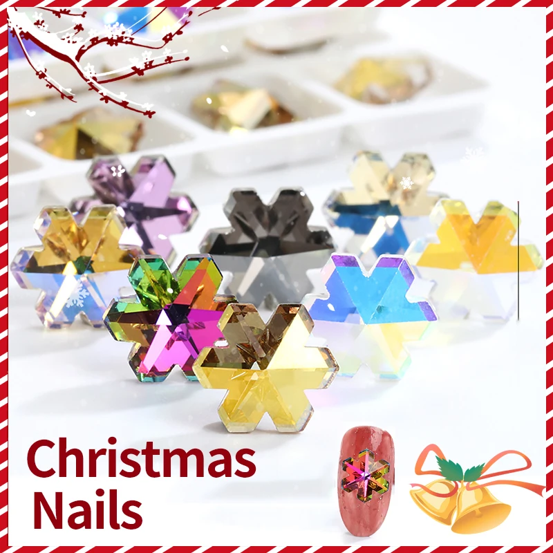 Рождественские блестящие украшения для ногтей снежинки предметы творчества