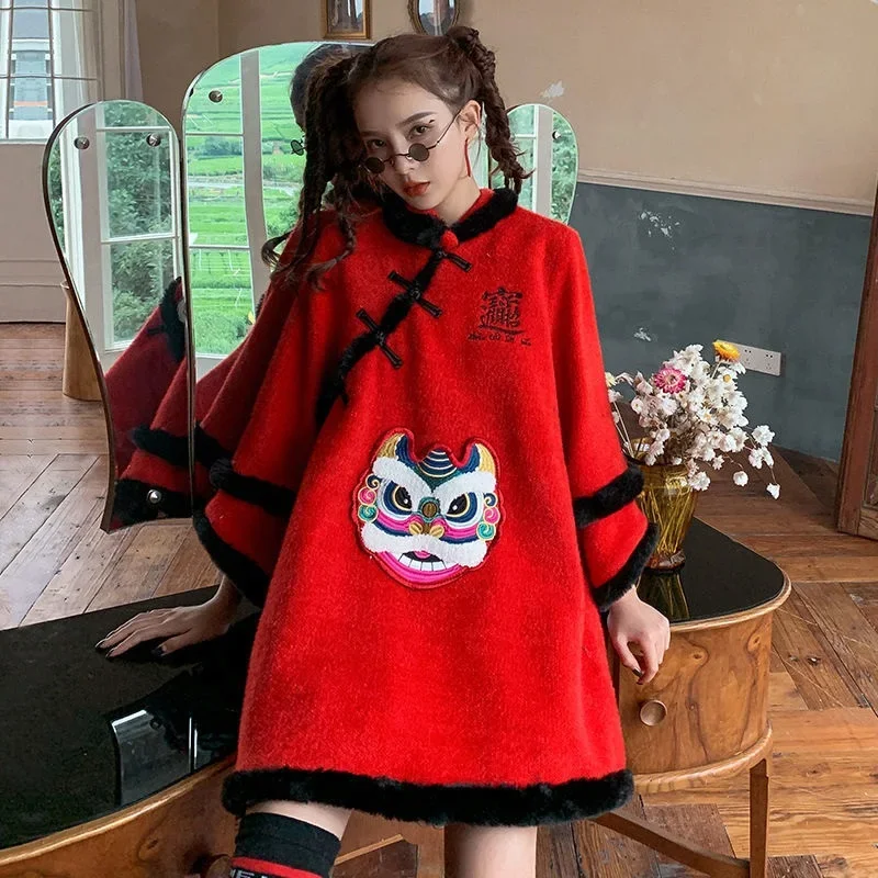 Новинка Весна 2024 улучшенное женское платье Ципао в стиле древнего ханьфу