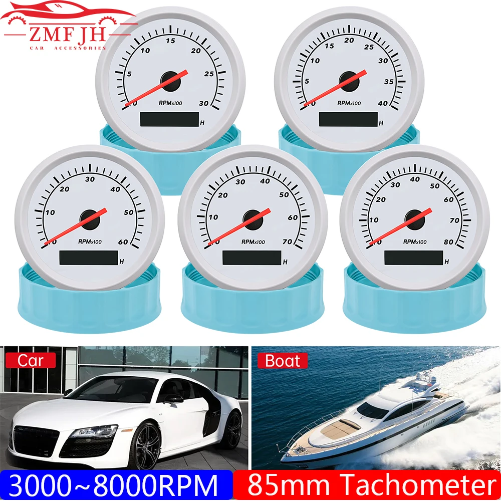 

3000 4000 6000 7000 8000 об/мин Метр 85 мм тахометр с крассветильник ым Авто датчик для лодки автомобиля дизельного бензинового двигателя