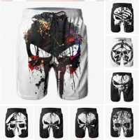 mens skull graphics swim shorts quick dry summer swim beach shorts with pockets mesh lining mens custom swimwear beachwear