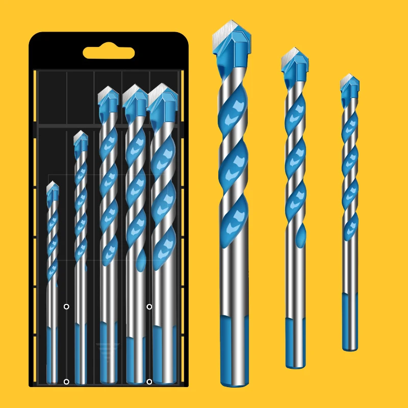 

3-12mm Multifunction Drill Bits Set Triangle Twist Drill Bit Concrete Glass Ceramics Tile Marble Drill Bit Round Shank