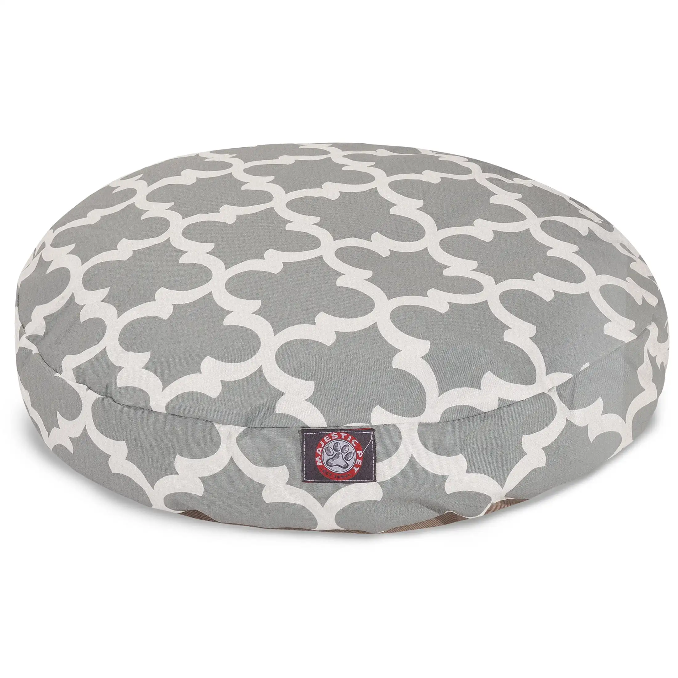 

HMTX | Trellis Round Pet Bed For Dogs, Removable Cover, Gray, Medium