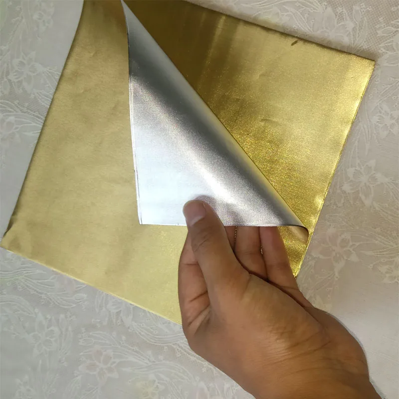 

100 Sheets 20*20cm Gold Aluminium Foil Wrapper Paper Wedding Chocolate Paper Candy Wrapping Paper Sheets Free Shipping